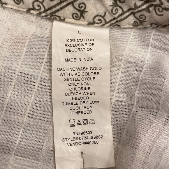 BKE White and Purple Embroidered Button-Up Shirt - Picture 10 of 10